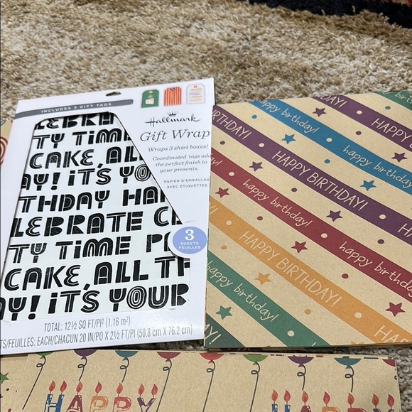 Hallmark & More Gift Wrap Set with Tags and Twine 9 sheets of Wrapping NWT - Picture 9 of 11